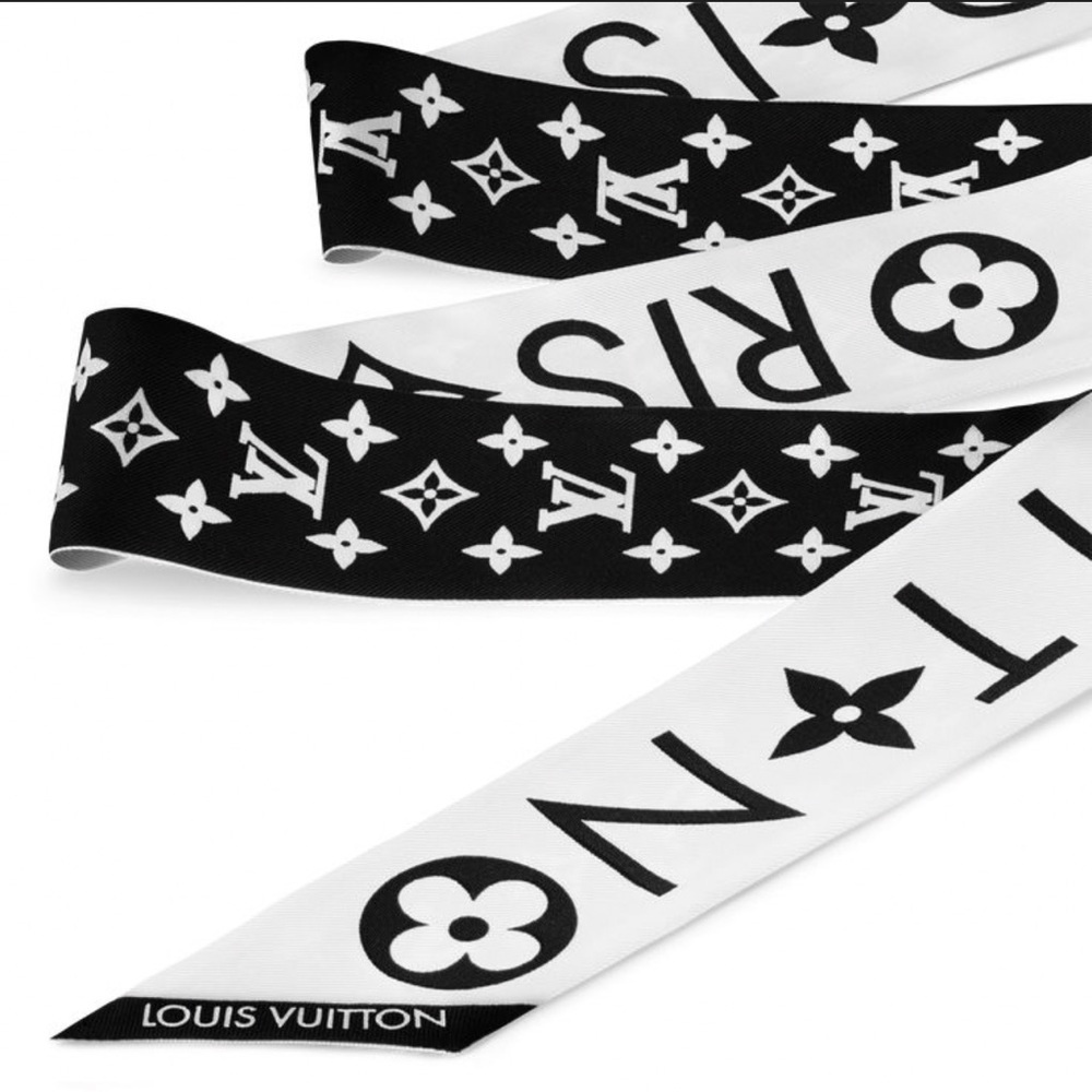 Louis Vuitton Black and White Monogram Silk Bandeau - Picture 2 of 10